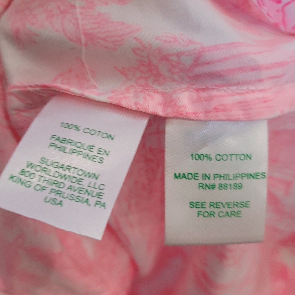 Lilly Pulitzer Amrita 3/4 Sleeve Cotton Shirtdress toille print Women SZ 0 vaca - Picture 4 of 12